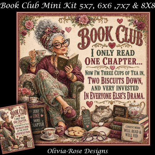 cup1444790_104105 - Book Club Mini Kit  **Includes 5X7, 6x6, 7x7 & 8X8 Card Bases** 