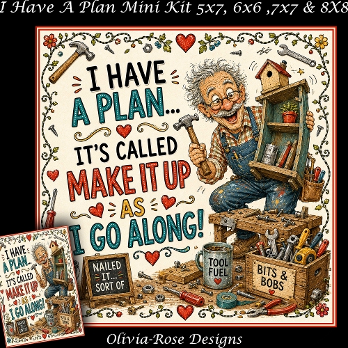 cup1445732_104105 - I Have A Plan Mini Kit **Includes 5X7, 6x6, 7x7 8X8 Card Bases** 
