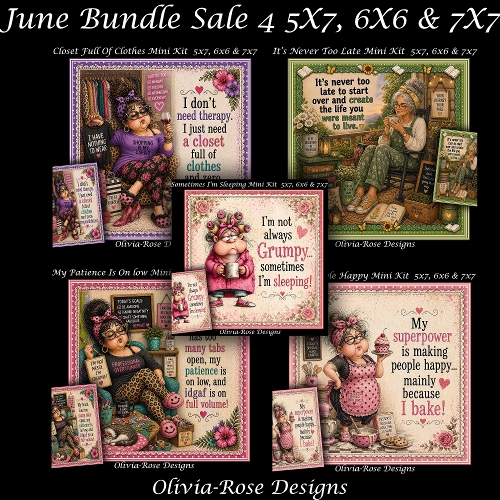 June Bundle Sale 4 **Includes 5x7, 6x6 & 7x7 Card Bases** 