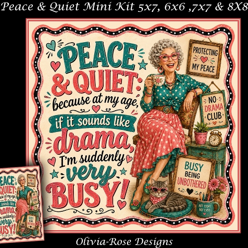cup1446413_104105 - Peace & Quiet Mini Kit **Includes 5X7, 6x6, 7x7 8X8 Card Bases** 