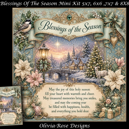 cup1446724_104105 - Blessings Of The Season Mini Kit **Includes 5X7, 6x6, 7x7 8X8 Card Bases** 