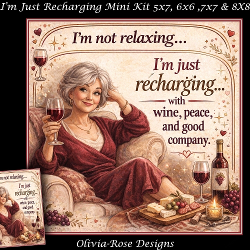cup1446784_104105 - Im Just Recharging Mini Kit **Includes 5X7, 6x6, 7x7 8X8 Card Bases** 