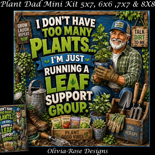 cup1448673_104105 - Plant Dad Mini Kit **Includes 5X7, 6x6, 7x7 8X8 Card Bases** 