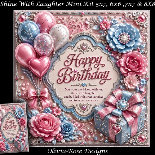 cup1450377_104105 - Shine With Laughter Mini Kit **Includes 5X7, 6x6, 7x7 8X8 Card Bases**   