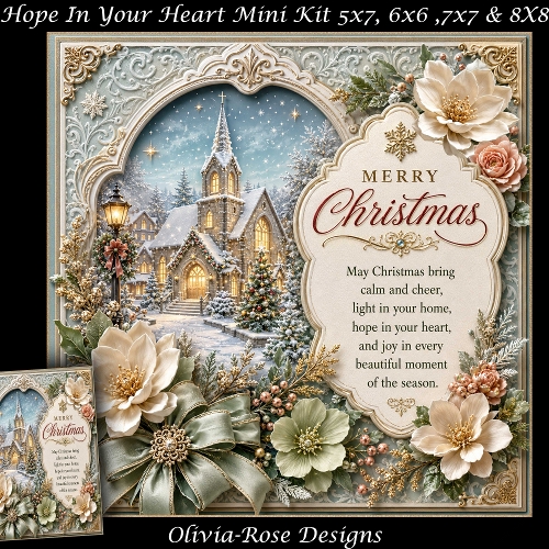 cup1450969_104105 - Hope In Your Heart Mini Kit **Includes 5X7, 6x6, 7x7 8X8 Card Bases**   