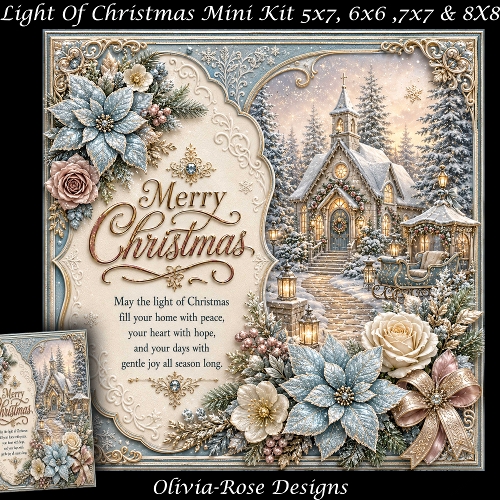 cup1451095_104105 - Light Of Christmas Mini Kit **Includes 5X7, 6x6, 7x7 8X8 Card Bases**   