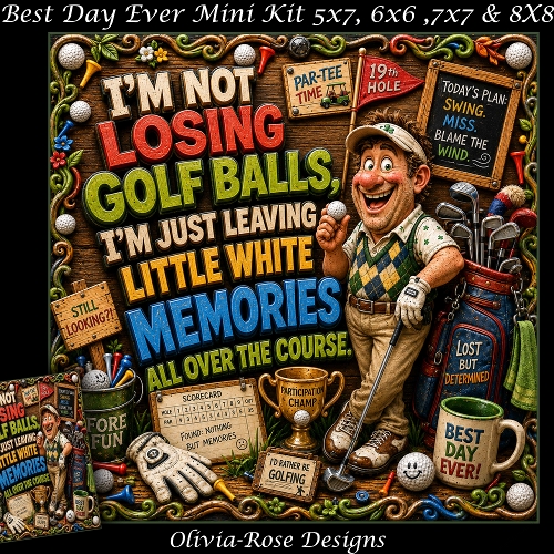 cup1452355_104105 - Best Day Ever Mini Kit **Includes 5X7, 6x6, 7x7 8X8 Card Bases**   