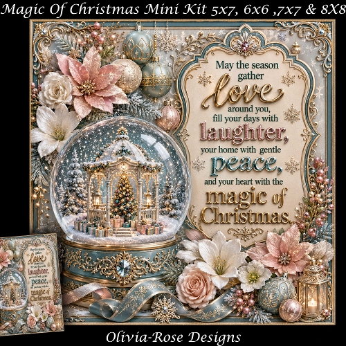 cup1452743_104105 - Magic Of Christmas Mini Kit **Includes 5X7, 6x6, 7x7 8X8 Card Bases**   
