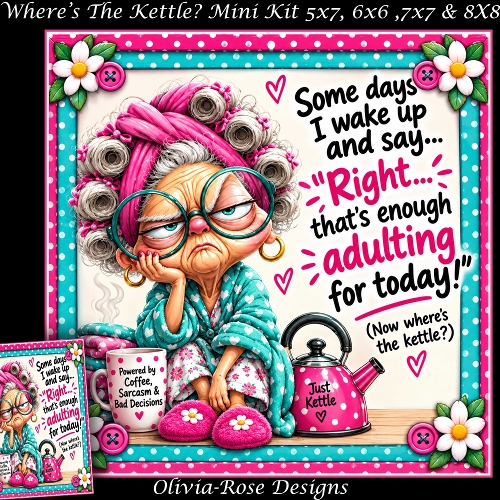 Wheres The Kettle? Mini Kit **Includes 5X7, 6x6, 7x7 8X8 Card Bases**   