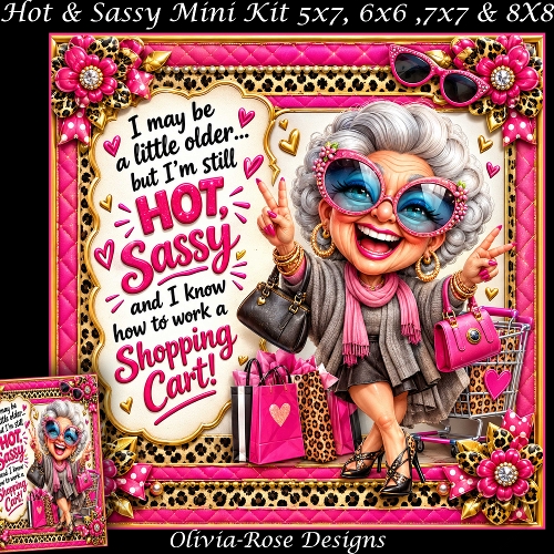 Hot & Sassy Mini Kit **Includes 5X7, 6x6, 7x7 8X8 Card Bases**   