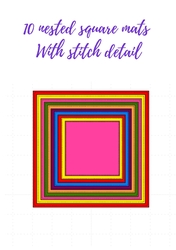 10 nested square mats with stitched detail 