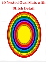 10 nested oval mats/frames with Stitch Detail