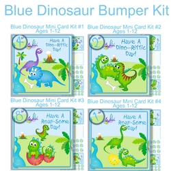 blue Dinosaur Mini card bumper kit  7x7 Ages 1-12