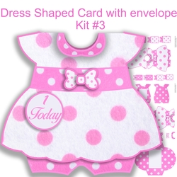 Dress Shaped Card kit #3 with Envelope