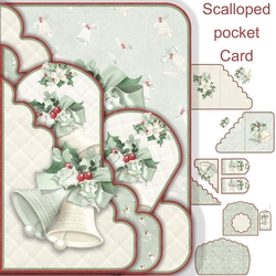 Scalloped Shaped Pocket Card Christmas #5