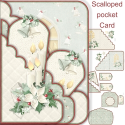 Scalloped Shaped Pocket Card Christmas #6