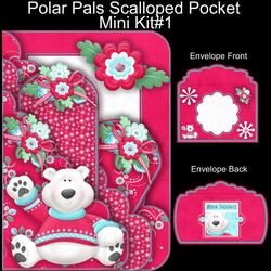 Polar Pals  Scalloped Pocket Card Mini Kit #1