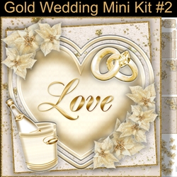 Gold Wedding Mini Kit #2  Perfect for Weddings and Anniversaries.