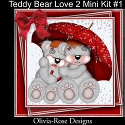 Teddy Bear Love 2 Mini Kit #1 6 DIFFERENT MATCHING BOOKMARKS**