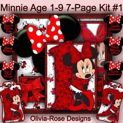 Minnie Mouse Age 1-9 8-Page Kit #1 TOPPER JUST MINNIE NOW INCLUDED**