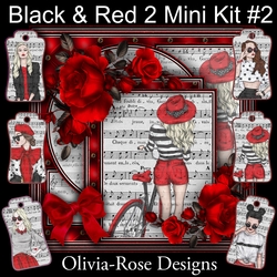 Black & Red 2 Mini Kit #2 NO DECOUPAGE**