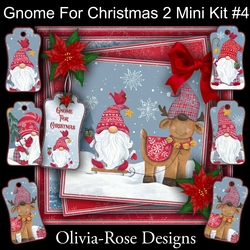 Gnome For Christmas 2 Mini Kit #4  NO DECOUPAGE** 