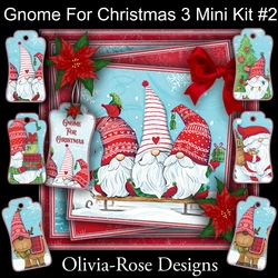 Gnome For Christmas 3 Mini Kit #2 NO DECOUPAGE**