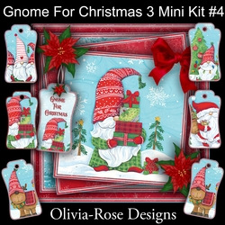 Gnome For Christmas 3 Mini Kit #4 NO DECOUPAGE**
