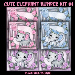 Cute Elephant Bumper Card #1 ONLY THE IMAGE**