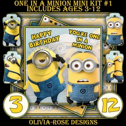 One In A Minion Mini Kit #1  Ages 3-12 included   CARD FRONT *