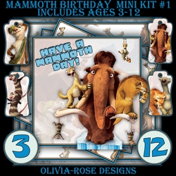 Mammoth Birthday Mini Kit #1   CARD FRONT *