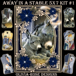 Away in A Stable 5X7 Mini Kit #1  1 