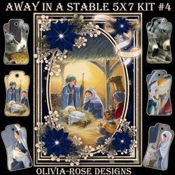 Away in A Stable 5X7 Mini Kit #4  1 