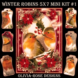 Winter Robins 5X7 Mini Kit #1