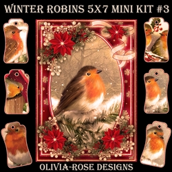 Winter Robins 5X7 Mini Kit #3