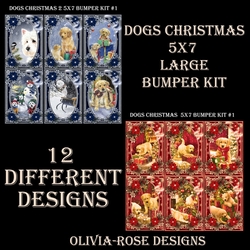 Dogs Christmas 1&2 5X7 Large Bumper Kit