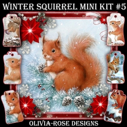 Winter Squirrel Mini Kit #5  