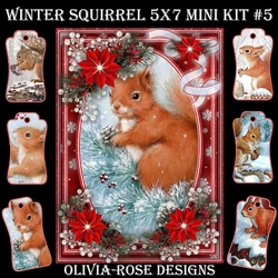 Winter Squirrel 5X7 Mini Kit #5 