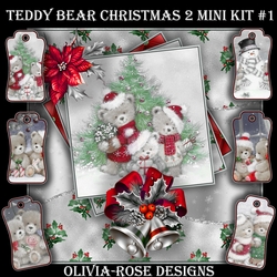 Teddy Bear Christmas 2 Mini Kit #1   