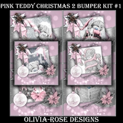 Pink Teddy Christmas 2 Bumper Kit #1    