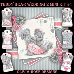Teddy Bear Wedding 2 Mini Kit #1    