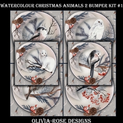 Watercolor Christmas Animals 2 Bumper Kit #1