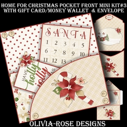 Home For Christmas Pocket Front Mini Kit#3    