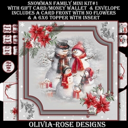 Snowman Family Mini Kit #1 AN NO FLOWERS & A 6X6 TOPPER INSERT**
