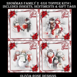 Snowman Family 2 6X6 Topper Kit #1 
