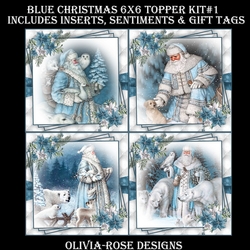 Blue Christmas 6X6 Topper Kit #1