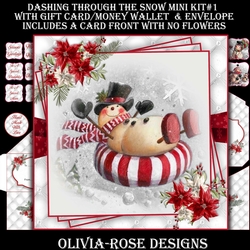 Dashing Through The Snow Mini Kit #1   **   WITH NO FLOWERS &   7X7