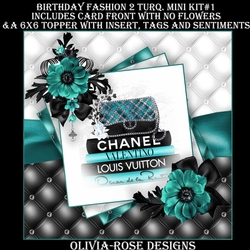 Birthday Fashion 2 Turquoise Mini Kit #1