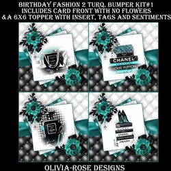 Birthday Fashion 2 Turquoise Bumper Kit #1  