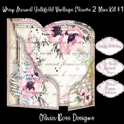 Wrap Around Gatefold Vintage Flowers 2 Mini Kit #1